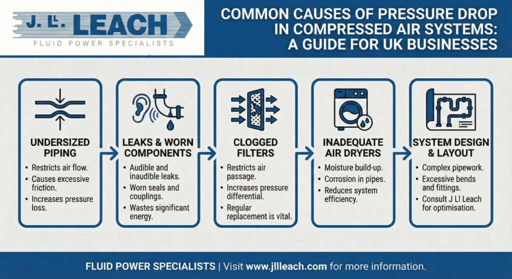 Common Causes of Pressure Drop in Compressed Air Systems