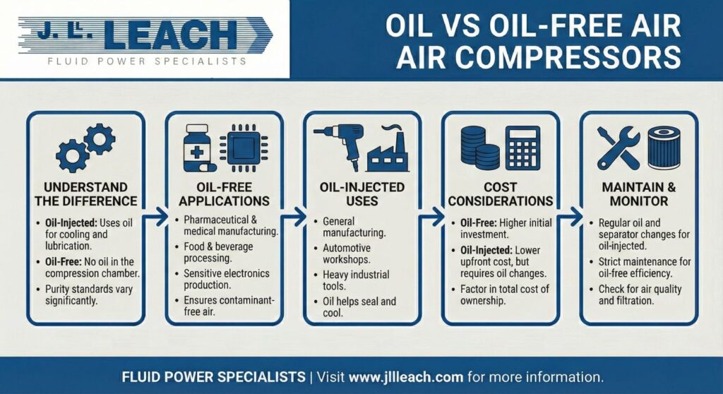 Oil vs Oil-Free Air Compressors | J Ll Leach
